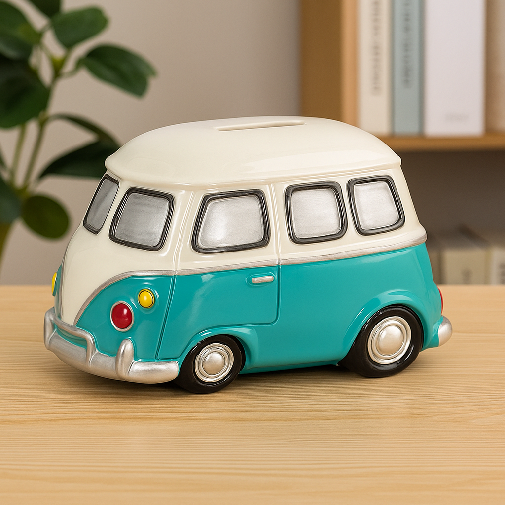 Tirelire van vintage bicolore