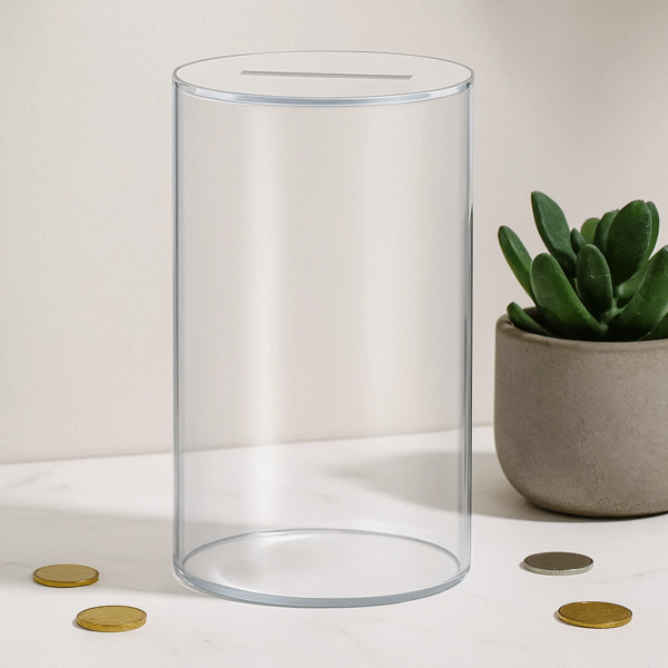 Tirelire transparente cylindrique – Image 7