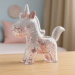 Tirelire licorne transparente à paillettes scintillantes – Image 3