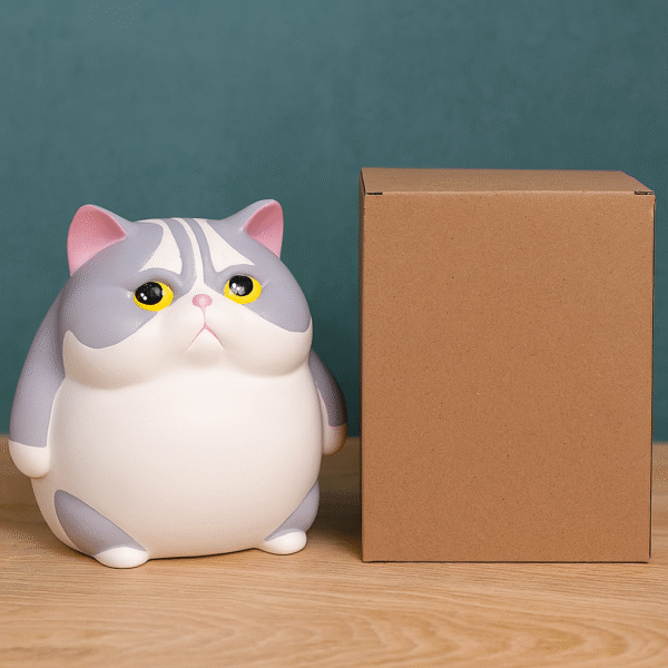 Tirelire chat gris et blanc – Image 7