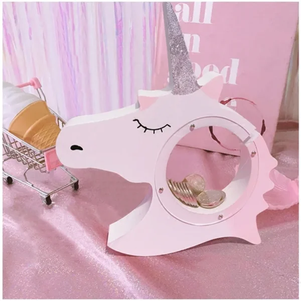 Tirelire licorne transparente rose avec fenêtre d'observation – Image 5