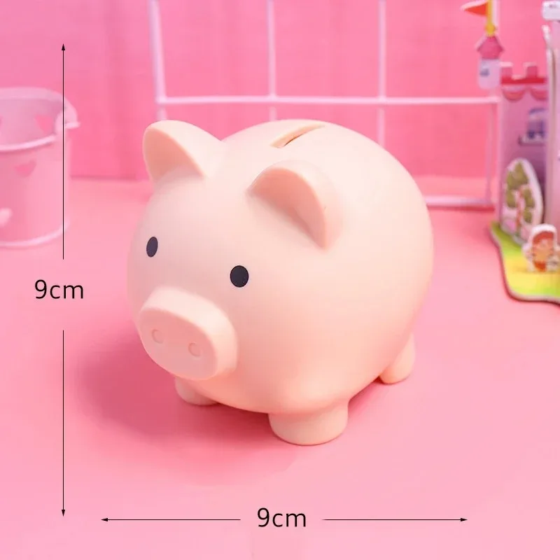 Tirelire cochon moderne en plastique avec bouchon - Rose
