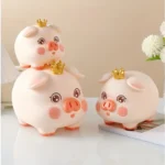 Tirelire cochon kawaii blanc à motifs colorés – Image 6