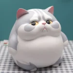 Tirelire chat gris et blanc