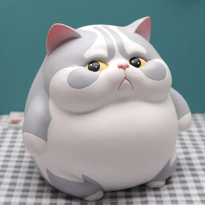Tirelire chat gris et blanc
