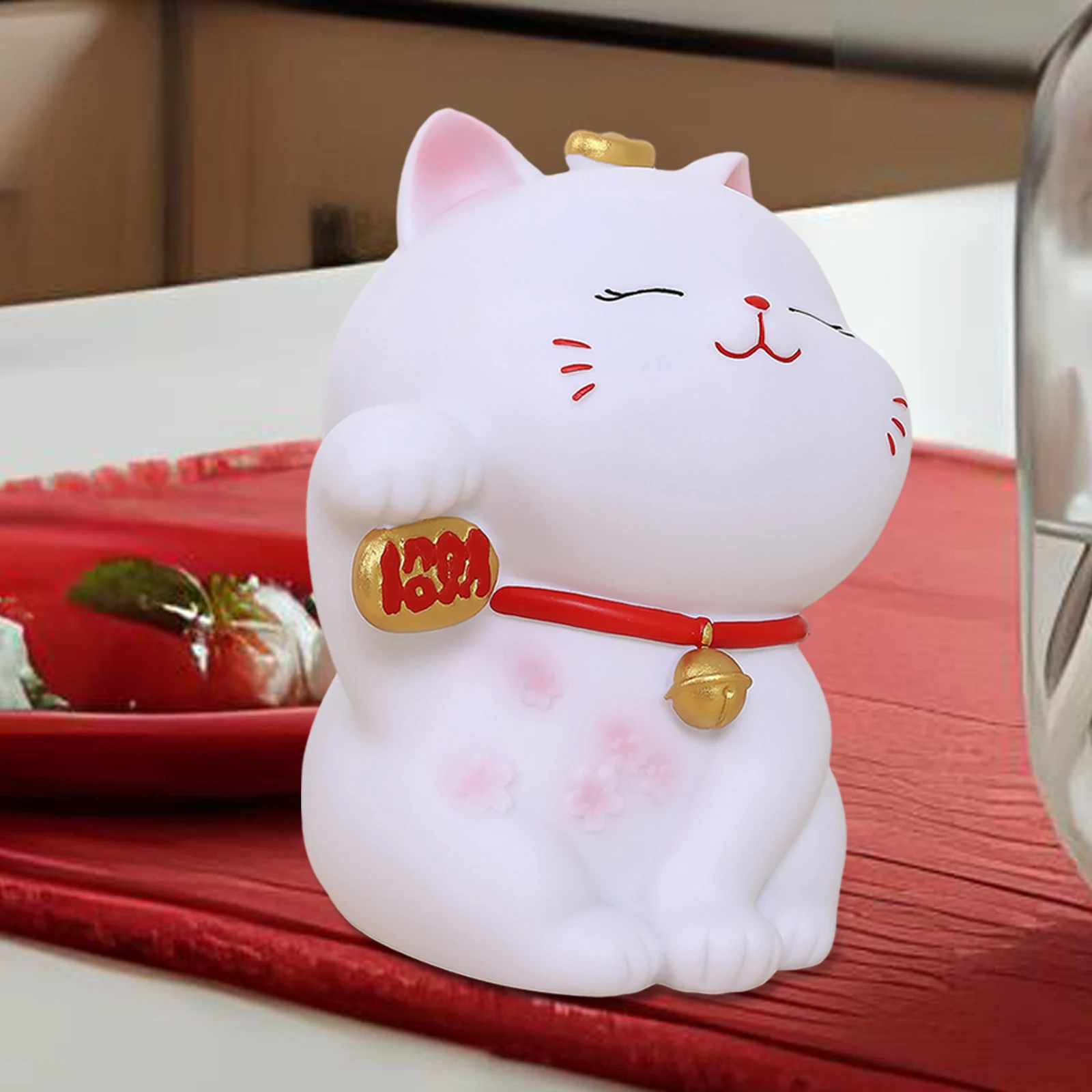 Tirelire chat blanc porte-bonheur