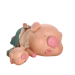 Tirelire cochon endormi en résine – Image 6