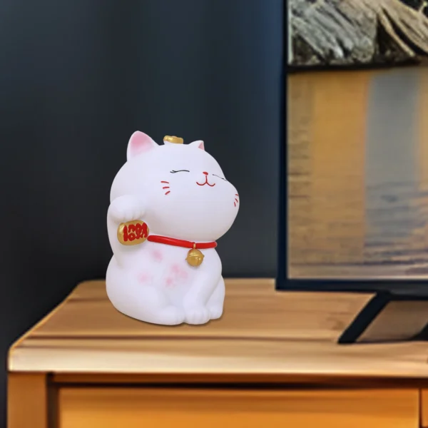 Tirelire chat blanc porte-bonheur – Image 3