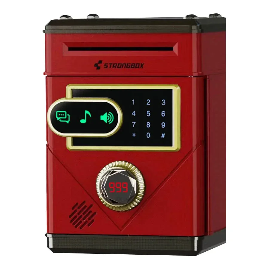 Tirelire électronique coffre-fort tactile - Rouge