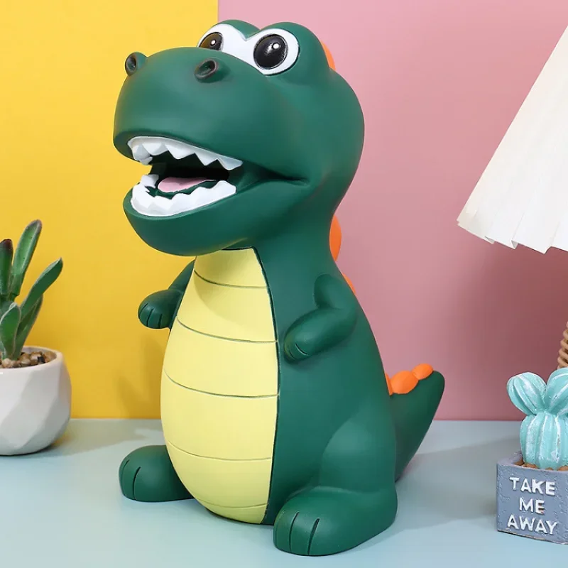 Tirelire dinosaure  anti-chute - dépôt 1000 pièces - Vert