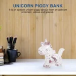 Tirelire licorne transparente à paillettes scintillantes – Image 10