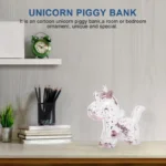 Tirelire licorne transparente à paillettes scintillantes – Image 9