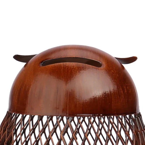 Tirelire hibou sculptée en métal – Image 4