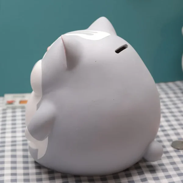 Tirelire chat gris et blanc – Image 3