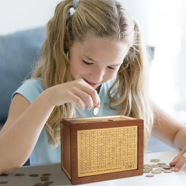 Tirelire japonaise Kakeibo en bois avec système de comptage intégré – Image 4