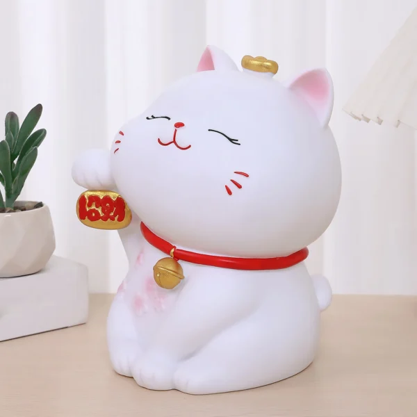 Tirelire chat blanc porte-bonheur – Image 4