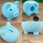 Tirelire cochon moderne en plastique avec bouchon – Image 4