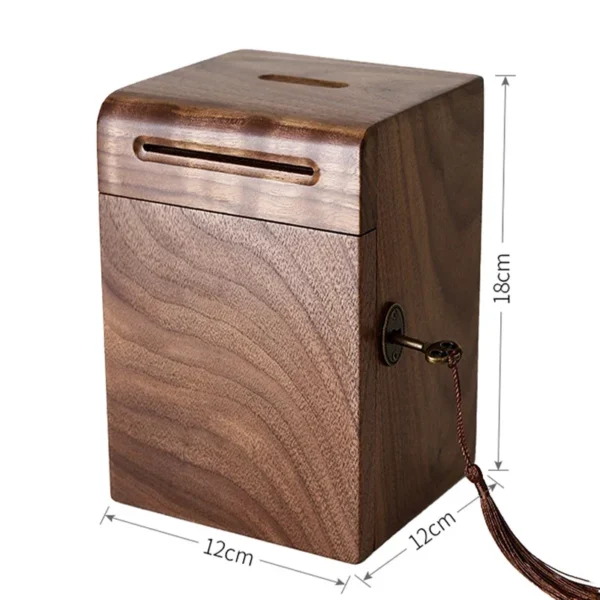 Tirelire Artisanale en Bois de Noyer – Image 5
