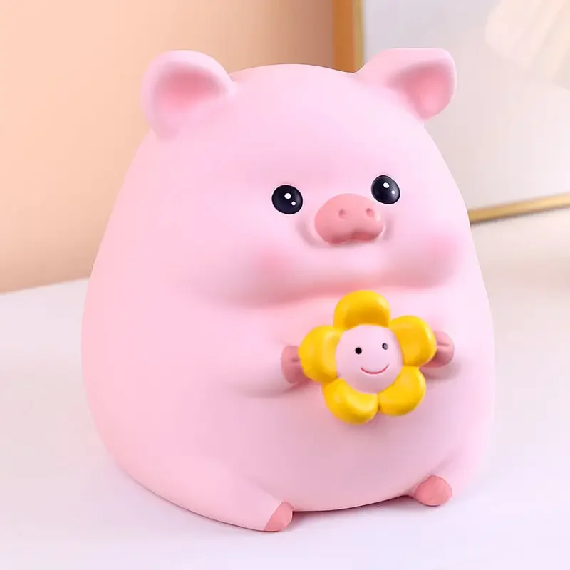 Tirelire cochon mignon en vinyle souple - A