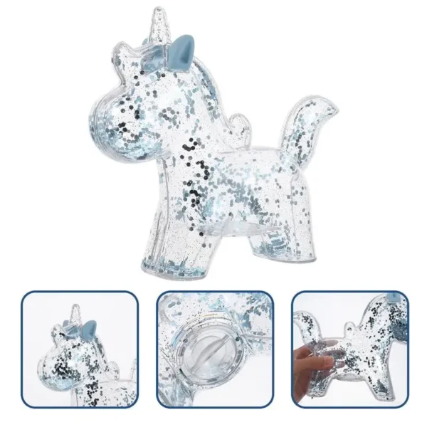 Tirelire licorne transparente à paillettes scintillantes – Image 8