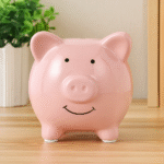 Tirelire cochon rose souriant en céramique – Image 4